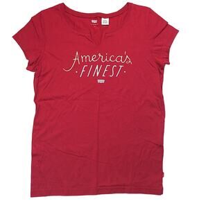 Levi’s America’s Finest Notch Neck Red T-shirt